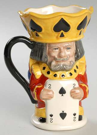 Character Toby Jug King & Queen Of Spades-2 Sided-Small - Boxed