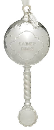Babys First Christmas-Silverplate Baby's First Rattle - No Box