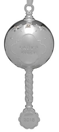 Babys First Christmas-Silverplate Baby's First Rattle - No Box
