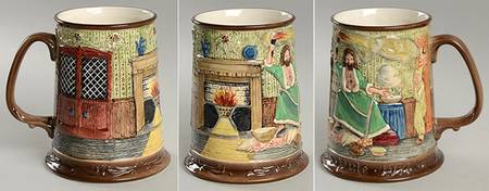 Christmas Carol Tankards Scrooge Visited Ghost Of Present - No Box