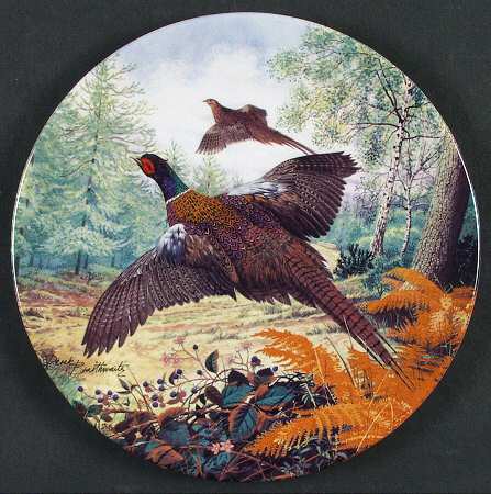 The Braithwaite Game Bird Collection Pheasants In Flight - With Box