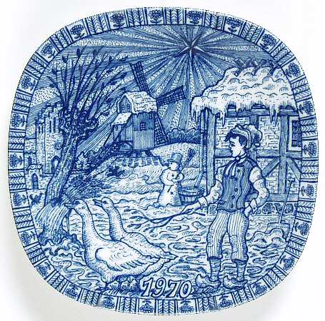 Rorstrand Christmas Plate Nils With His Geese - Boxed