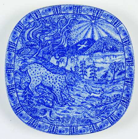 Rorstrand Christmas Plate Nils In Angermanland - Boxed