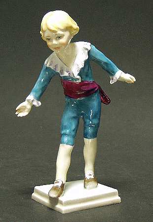 Royal Worcester Figurine The Bow-Turquoise Suit - No Box