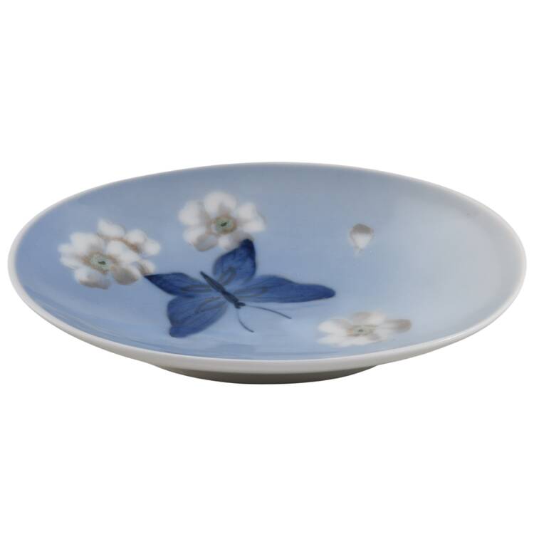 Royal Copenhagen Giftware Ashtray-Butterfly, Flowers - No Box