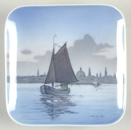 Royal Copenhagen Giftware Square Tray-Fishing Boat - No Box