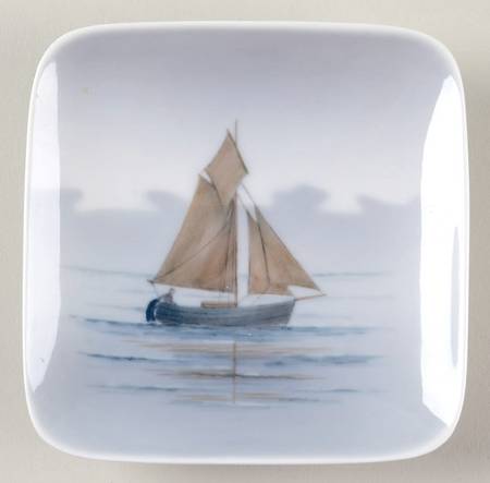 Royal Copenhagen Giftware Square Tray-Sailboat - No Box