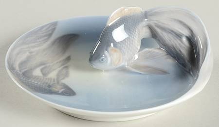 Royal Copenhagen Giftware Fantail Fish On Ashtray - No Box