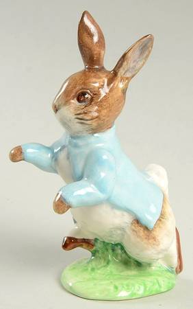 Beatrix Potter Backstamp 3 Peter Rabbit-Lt Blue/Short Base - Boxed