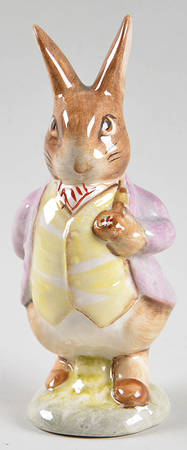 Beatrix Potter Backstamp 3 Mr Benjamin Bunny-Pipe In Lilac Coat - Boxed