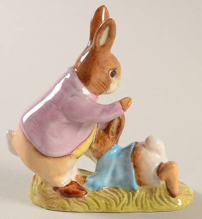 Beatrix Potter Backstamp 3 Mr Benjamin Bunny & Peter Rabbit - Boxed