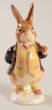 Beatrix Potter Backstamp 3 Mr Benjamin Bunny-Pipe Out Maroon Coat - No Box