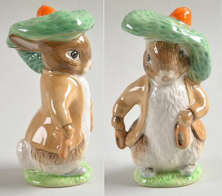 Beatrix Potter Backstamp 3 Benjamin Bunny-Ears & Shoes In - No Box