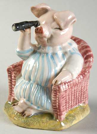 Beatrix Potter Backstamp 3 Little Pig Robinson Spying - Boxed