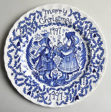 Royal Crownford Christmas Plates 1997-Blue - No Box