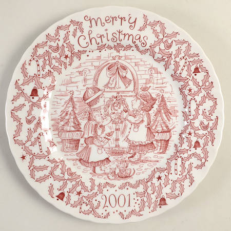 Royal Crownford Christmas Plates 2001-Red - No Box