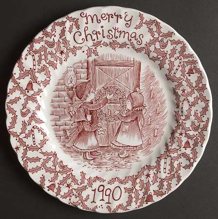 Royal Crownford Christmas Plates 1990-Red - No Box
