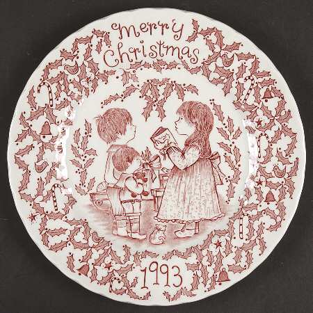 Royal Crownford Christmas Plates 1993-Red - No Box