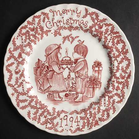 Royal Crownford Christmas Plates 1994-Red - No Box