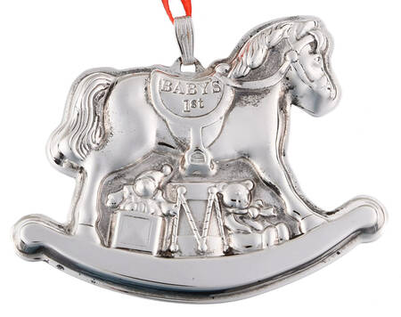 Babys First Christmas-Sterling Rocking Horse - Boxed