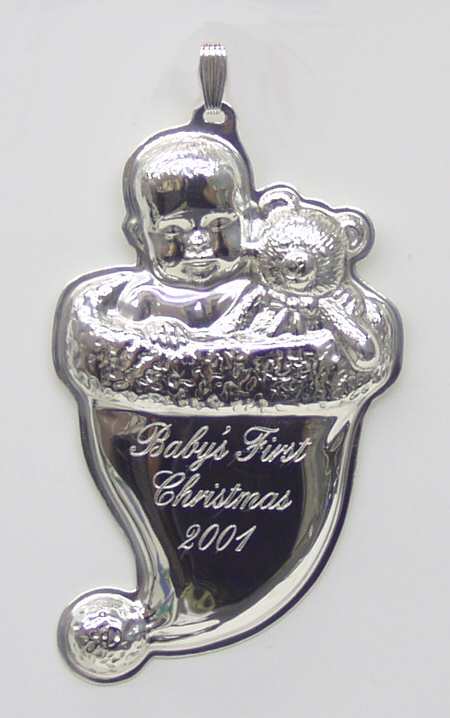 Babys First Christmas-Sterling Santa's Cap - Boxed