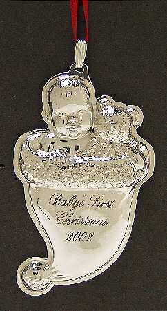 Babys First Christmas-Sterling Santa's Cap - Boxed