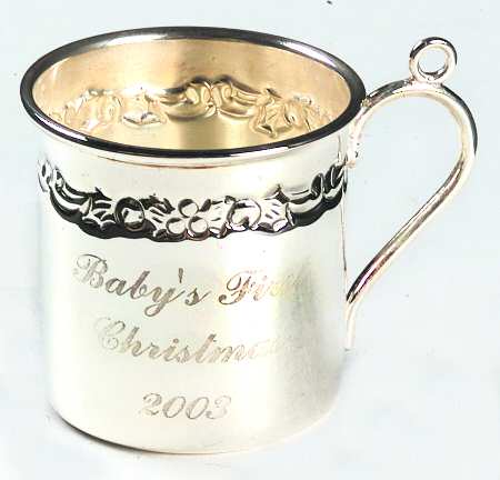 Babys First Christmas-Sterling Baby Cup - No Box