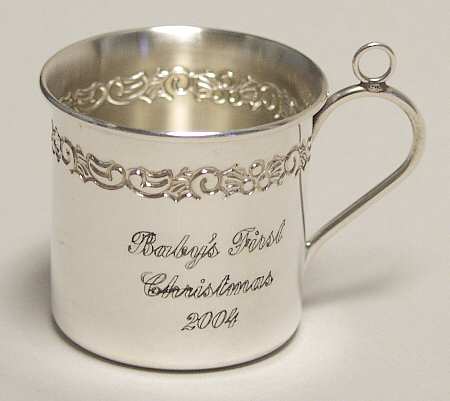 Babys First Christmas-Sterling Baby Cup - Boxed