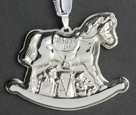 Babys First Christmas-Sterling Rocking Horse - Boxed