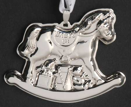 Babys First Christmas-Sterling Rocking Horse - With Box