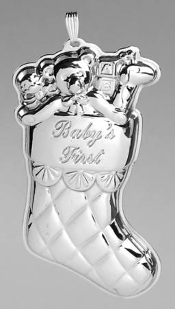 Babys First Christmas-Sterling Christmas Stocking - No Box