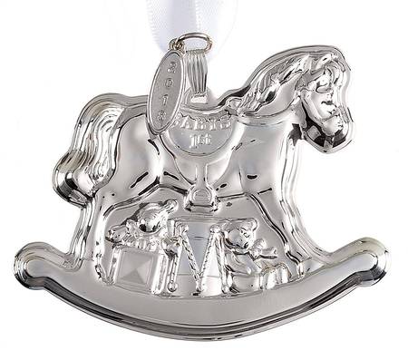 Babys First Christmas-Sterling Rocking Horse With Date Tag - No Box