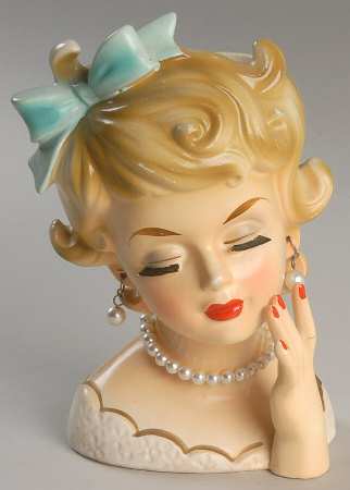 Rubens Miscellaneous Head Vase White Dress & Pearls - No Box