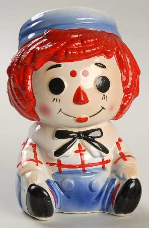 Rubens Miscellaneous Head Vase Raggety Andy Red/Wht/Blue - No Box