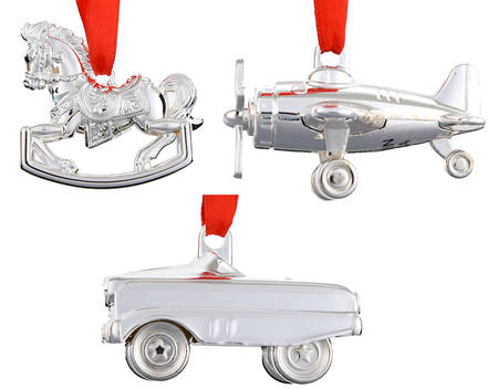 Reed & Barton Christmas Ornament Vintage Toys - Set Of 3 - Boxed