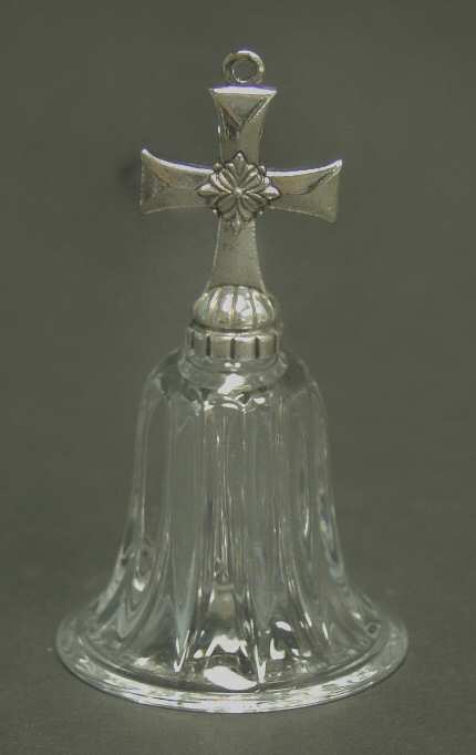 Reed & Barton Christmas Ornament Crystal Cross Bell - Boxed