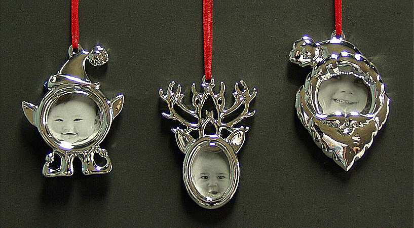 Reed & Barton Christmas Ornament Santa's Helpers Set Of 3-Frame Ornaments - Boxed