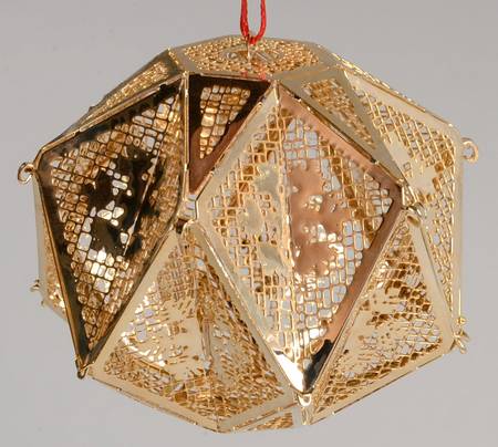 Reed & Barton Christmas Ornament Prism Golden Snowflake - No Box