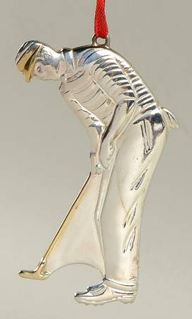 Reed & Barton Christmas Ornament Male Golfer-Putting - Boxed