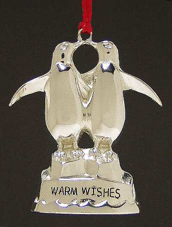 Reed & Barton Christmas Ornament Penguins Warm Wishes Ornament - Boxed