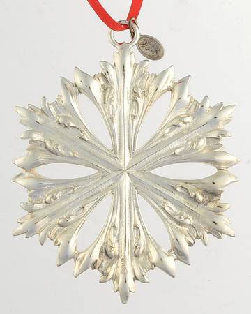 Reed & Barton Christmas Ornament Snowflake-Silverplate - Boxed