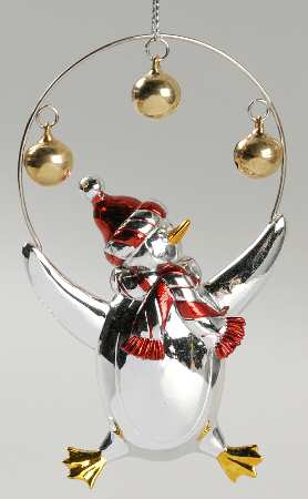 Reed & Barton Christmas Ornament Juggling Penguin - No Box