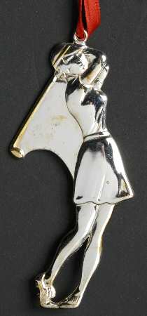 Reed & Barton Christmas Ornament Lady Golfer-Swing - No Box