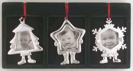 Reed & Barton Christmas Ornament Christmas Pageant-Frame Ornaments-Set 3 - Boxed
