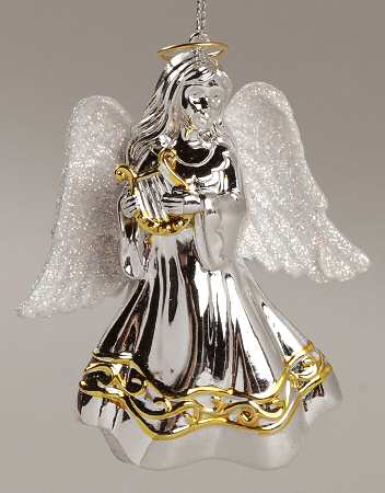 Reed & Barton Christmas Ornament Glitter Angel Ornament - No Box