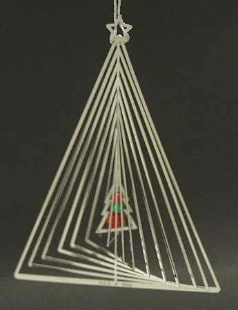 Reed & Barton Christmas Ornament Tree-Silverplate Ribbon Ornament - No Box