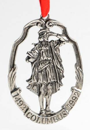 Reed & Barton Christmas Ornament Christopher Columbus Commemorative - No Box