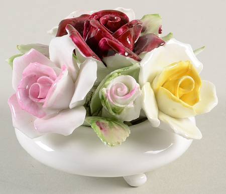 Florals Small Flower Group In Footed Pot - No Box