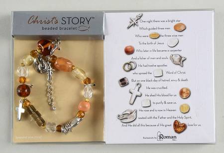 Beaded Story Bracelets Christ's Story - Brown  - Boxed