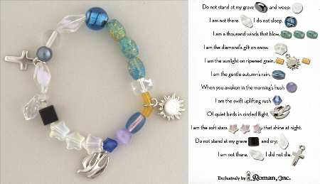 Beaded Story Bracelets Memorial Prayer-Clear&Blue - Boxed
